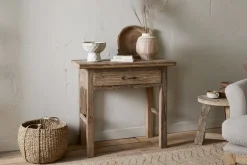 Hallway & Bootroom|Console Tables^Nkuku Ibo Reclaimed Wood 1 Drawer Console Table - Natural