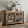 Hallway & Bootroom|Kitchen & Dining^Nkuku Ibo Reclaimed Wood & Glass Sideboard - Natural