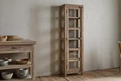 Kitchen Storage|Kitchen & Dining^Nkuku Ibo Reclaimed Wood & Glass Cabinet - Natural - Tall
