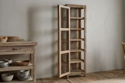 Kitchen Storage|Kitchen & Dining^Nkuku Ibo Reclaimed Wood & Glass Cabinet - Natural - Tall