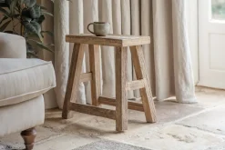 Living|Side Tables^Nkuku Ibo Reclaimed Wood Low Stool - Natural