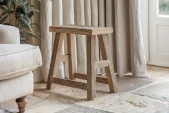 Living|Side Tables^Nkuku Ibo Reclaimed Wood Low Stool - Natural