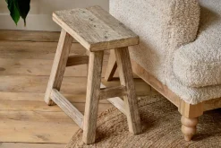 Living|Side Tables^Nkuku Ibo Reclaimed Wood Low Stool - Natural