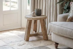 Living|Side Tables^Nkuku Ibo Reclaimed Wood Round Side Table - Natural