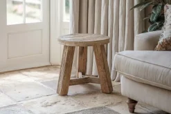 Living|Side Tables^Nkuku Ibo Reclaimed Wood Round Side Table - Natural