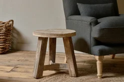 Living|Side Tables^Nkuku Ibo Reclaimed Wood Round Side Table - Natural