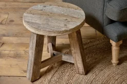 Living|Side Tables^Nkuku Ibo Reclaimed Wood Round Side Table - Natural