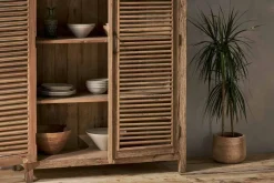 Home Office|Bedroom^Nkuku Ibo Reclaimed Wooden Slatted Cabinet – Natural - Large