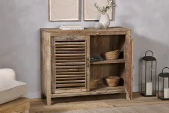 Home Office|Bedroom^Nkuku Ibo Reclaimed Wooden Slatted Sideboard - Natural