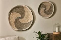 Decorative Home Accessories|Ornaments^Nkuku Idana Basket Wall Art - Natural, Black & White