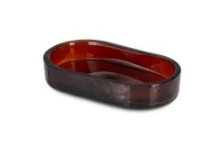 Bathroom Accessories^Nkuku Ilcoso Recycled Hammered Glass Soap Dish - Amber