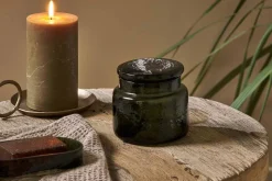 Bathroom Accessories^Nkuku Ilcoso Recycled Hammered Glass Storage Pot - Green