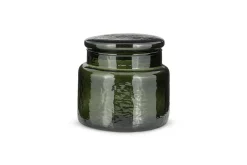 Bathroom Accessories^Nkuku Ilcoso Recycled Hammered Glass Storage Pot - Green