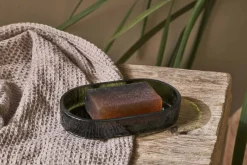 Bathroom Accessories^Nkuku Ilcoso Recycled Hammered Glass Soap Dish - Green