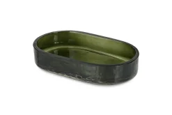 Bathroom Accessories^Nkuku Ilcoso Recycled Hammered Glass Soap Dish - Green