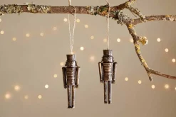 Baubles & Tree Decorations|New Christmas^Nkuku Imay Nutcracker Baubles - Antique Brass (Set of 2)