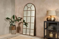 Full Length Mirrors^Nkuku Imoma Iron Full Length Arch Mirror - Brass