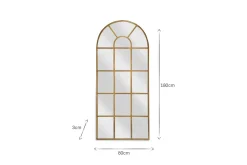 Full Length Mirrors^Nkuku Imoma Iron Full Length Arch Mirror - Brass