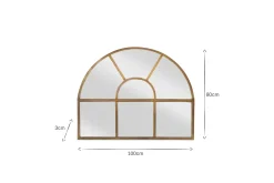 Wall Mirrors^Nkuku Imoma Iron Overmantel Arch Mirror - Brass