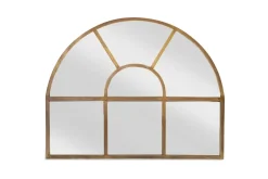 Wall Mirrors^Nkuku Imoma Iron Overmantel Arch Mirror - Brass