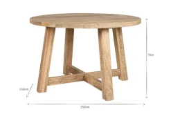 Kitchen & Dining|Dining Tables^Nkuku Indali Mango Wood Round Dining Table - Natural