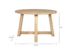 Kitchen & Dining|Dining Tables^Nkuku Indali Mango Wood Round Dining Table - Natural