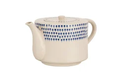 Breakfast Accessories|Teapots & Teacups^Nkuku Drop 4 Person Teapot - Cream & Indigo