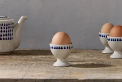 Breakfast Accessories^Nkuku Indigo Drop Egg Cups - (Set of 2) Cream & Indigo