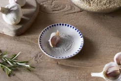 Serving Bowls^Nkuku Indigo Drop Garlic Grater - Cream & Indigo