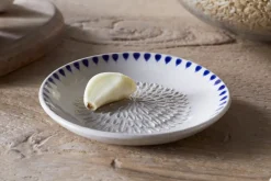 Serving Bowls^Nkuku Indigo Drop Garlic Grater - Cream & Indigo