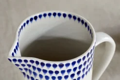 Jugs^Nkuku Drop Jug - Cream & - Small Indigo