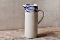 Jugs^Nkuku Indigo Drop Jug - - Large Cream & Indigo