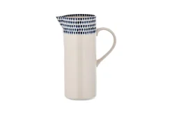 Jugs^Nkuku Indigo Drop Jug - - Large Cream & Indigo