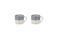 Mugs^Nkuku Indigo Drop Mug - - Small (Set of 2) Cream & Indigo
