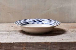 Bowls^Nkuku Drop Pasta Bowl - Cream & Indigo