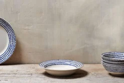 Bowls^Nkuku Drop Pasta Bowl - Cream & Indigo