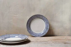 Plates^Nkuku Indigo Drop Side Plate - Cream & Indigo