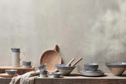 Plates^Nkuku Indigo Drop Side Plate - Cream & Indigo