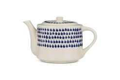 Breakfast Accessories|Teapots & Teacups^Nkuku Indigo Drop Teapot - Cream & Indigo