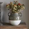 Vases|Decorative Pots & Vases^Nkuku Inha Reactive Glaze Vase - Dark Olive & Natural