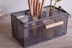 Desk Accessories|Pantry^Nkuku Inkollu Wire Cutlery Holder - Aged Brass