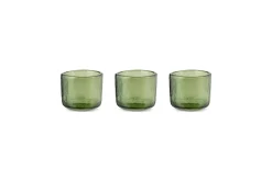 Decorative Home Accessories|Candle Holders^Nkuku Irda Glass Small Tealight -  - Small (Set of 3) Dark Emerald