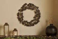 Wreaths & Garlands|Winter Berries^Nkuku Ishana Wreath - Antique Brass