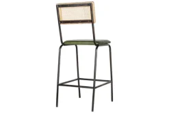 Bar Stools & Bar Chairs|Kitchen & Dining^Nkuku Iswa Leather & Cane Counter Chair - Rich Green