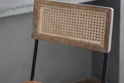 Kitchen & Dining|Bar Stools & Bar Chairs^Nkuku Iswa Leather & Cane Counter Chair - Aged Tan