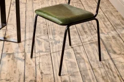 Home Office|Kitchen & Dining^Nkuku Iswa Leather & Cane Dining Chair - Green