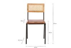 Home Office|Kitchen & Dining^Nkuku Iswa Leather & Cane Dining Chair - Tan