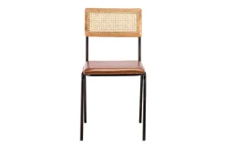 Home Office|Kitchen & Dining^Nkuku Iswa Leather & Cane Dining Chair - Tan