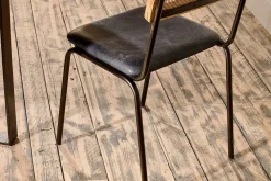 Home Office|Kitchen & Dining^Nkuku Iswa Leather & Cane Dining Chair - Black
