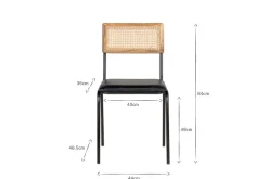Home Office|Kitchen & Dining^Nkuku Iswa Leather & Cane Dining Chair - Black